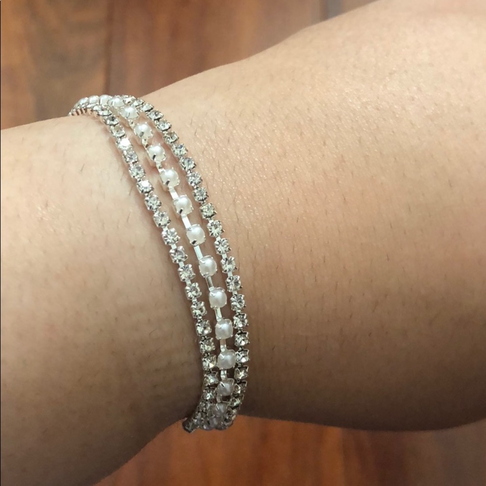Pearl and cz bracelet